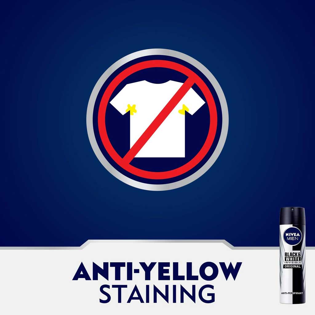Nivea Men Black & White Deo Spray 150ml, Pack of 2