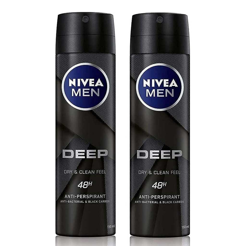 Nivea Men Deep Deo Spray 150ml, Pack of 2