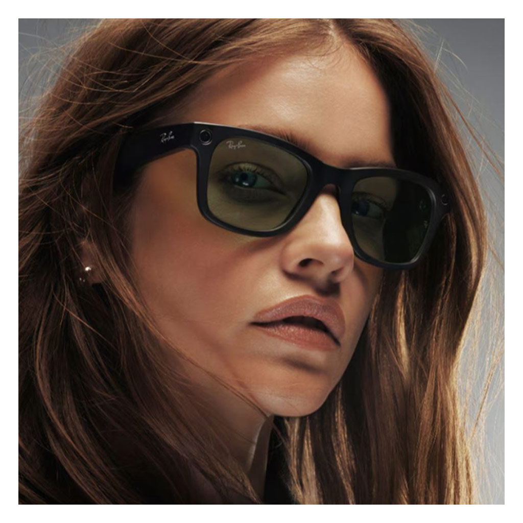 Ray Ban Meta Wayfarer Sunglasses, RW4006 - Clear/Graphite Green Transition