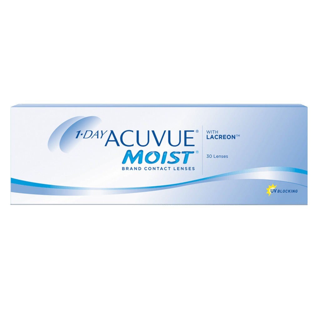 Acuvue Moist 1-Day Clear Contact Lenses, Base Curve 8.5, Pack of 30's