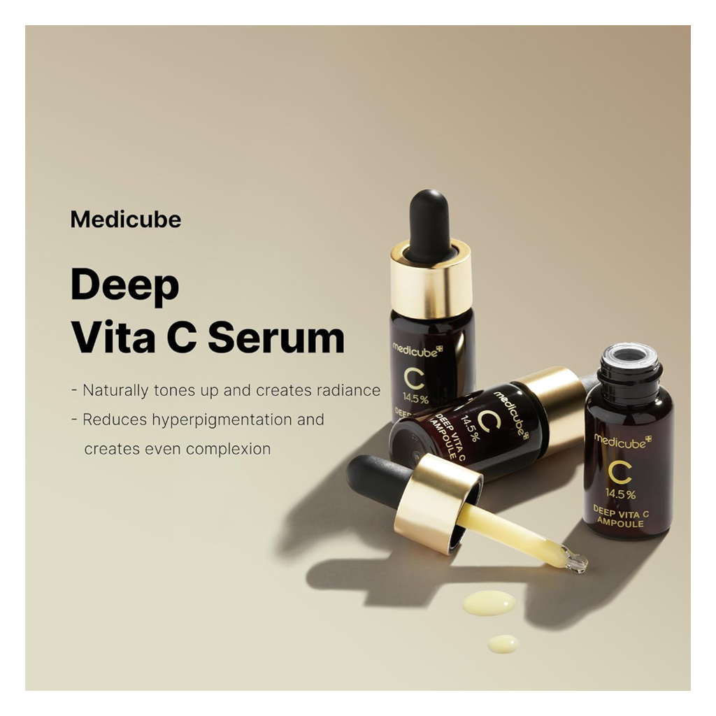 Medicube Deep Vita C 14.5% Ampoule For Skin Brightening 10ml, Pack of 3’s