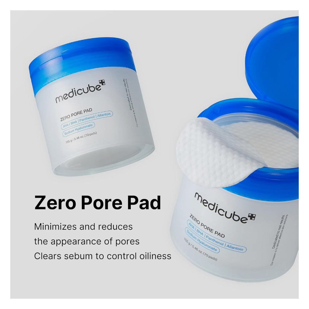 Medicube Zero Pore 2.0 AHA + BHA Facial Toner Pads For Pore Tightening 155g, Pack of 70's