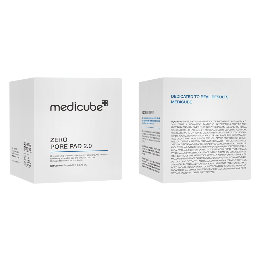 Medicube Zero Pore 2.0 AHA + BHA Facial Toner Pads For Pore Tightening 155g, Pack of 70's