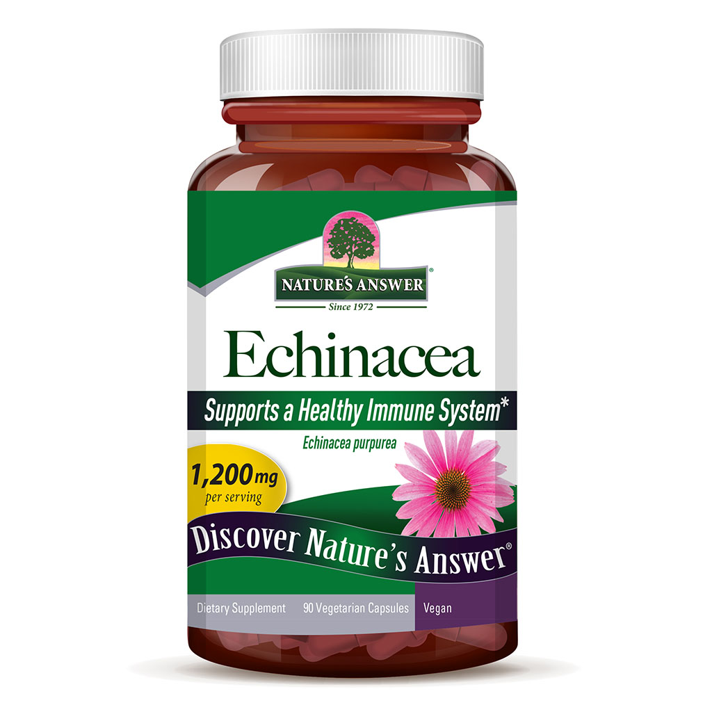 Nature's Answer Echinacea Herb 1200 mg Vegan Capsules For Antioxidant & Immunity Boost, Pack of 90's