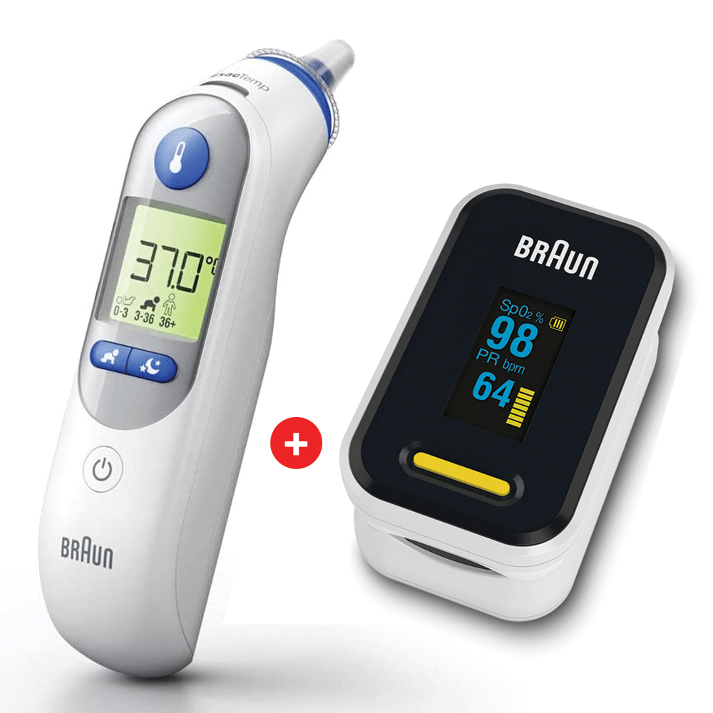 Braun Thermoscan 7+ Ear Thermometer IRT6525 + Pulse Oximeter YK-81CEU PROMO PACK