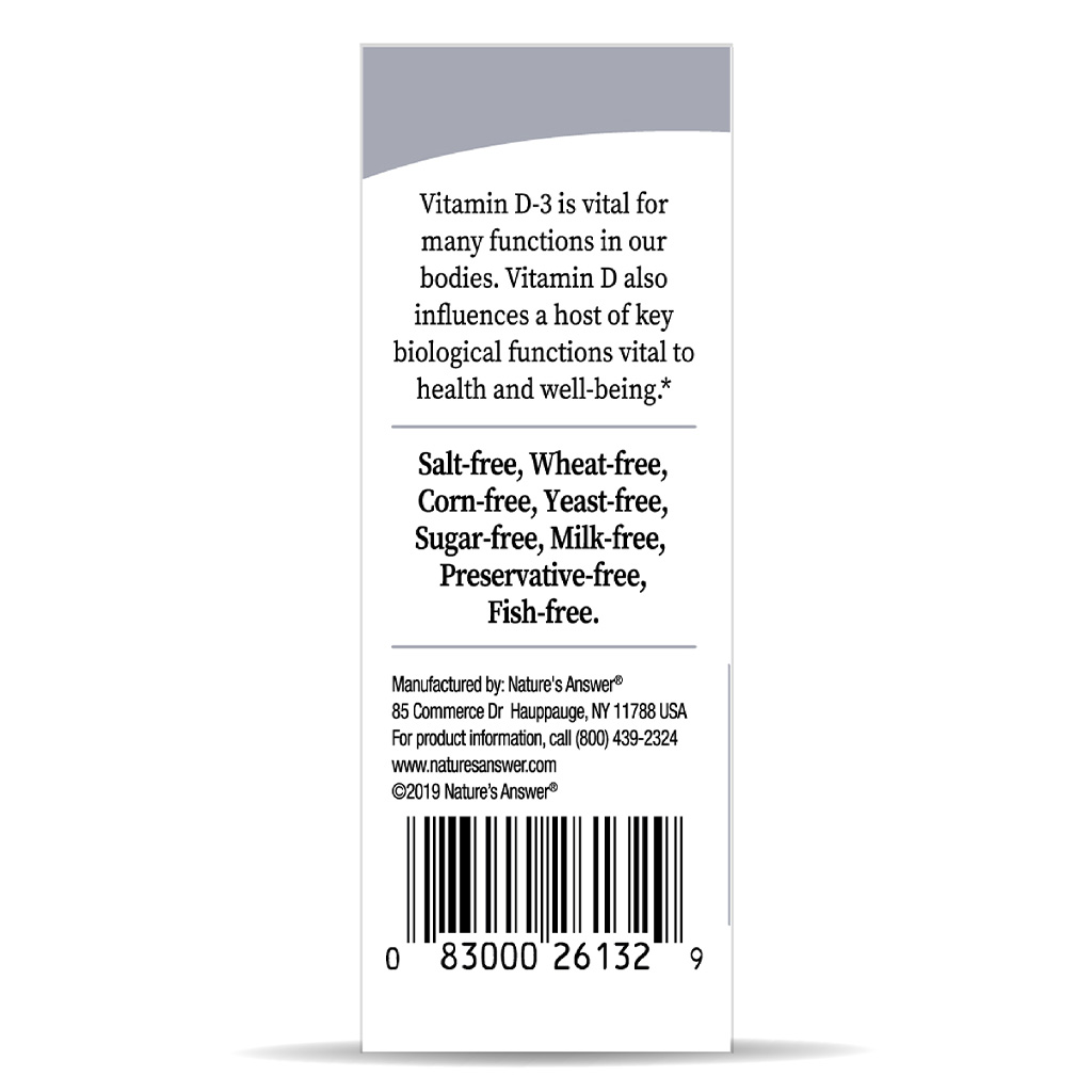 Nature's Answer Vitamin D3 4000IU Drops For Bone & Muscle Health, 15ml