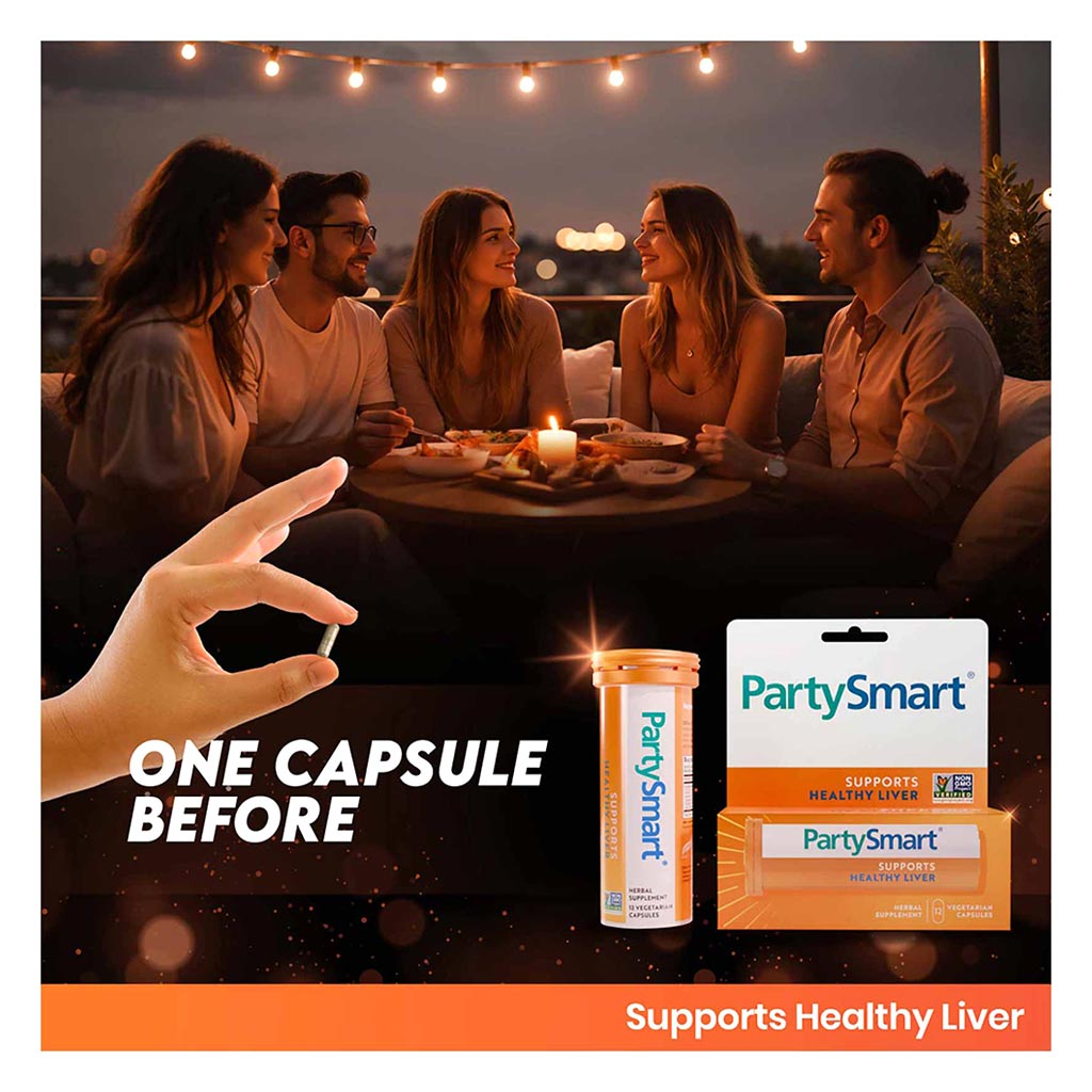 Himalaya PartySmart Herbal Liver Supplement Capsules, Pack of 12’s