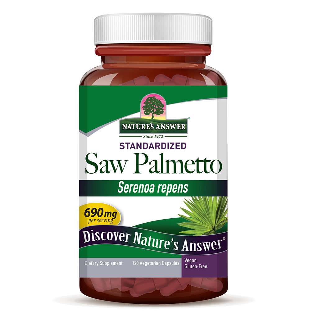 Nature's Answer Saw Palmetto 690mg Vegan Capsules For Prostate Health, Pack of 120's
