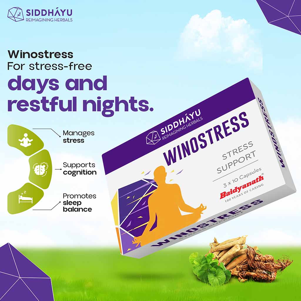 Siddhayu Winostress Capsules For Stress Management, Pack of 30's