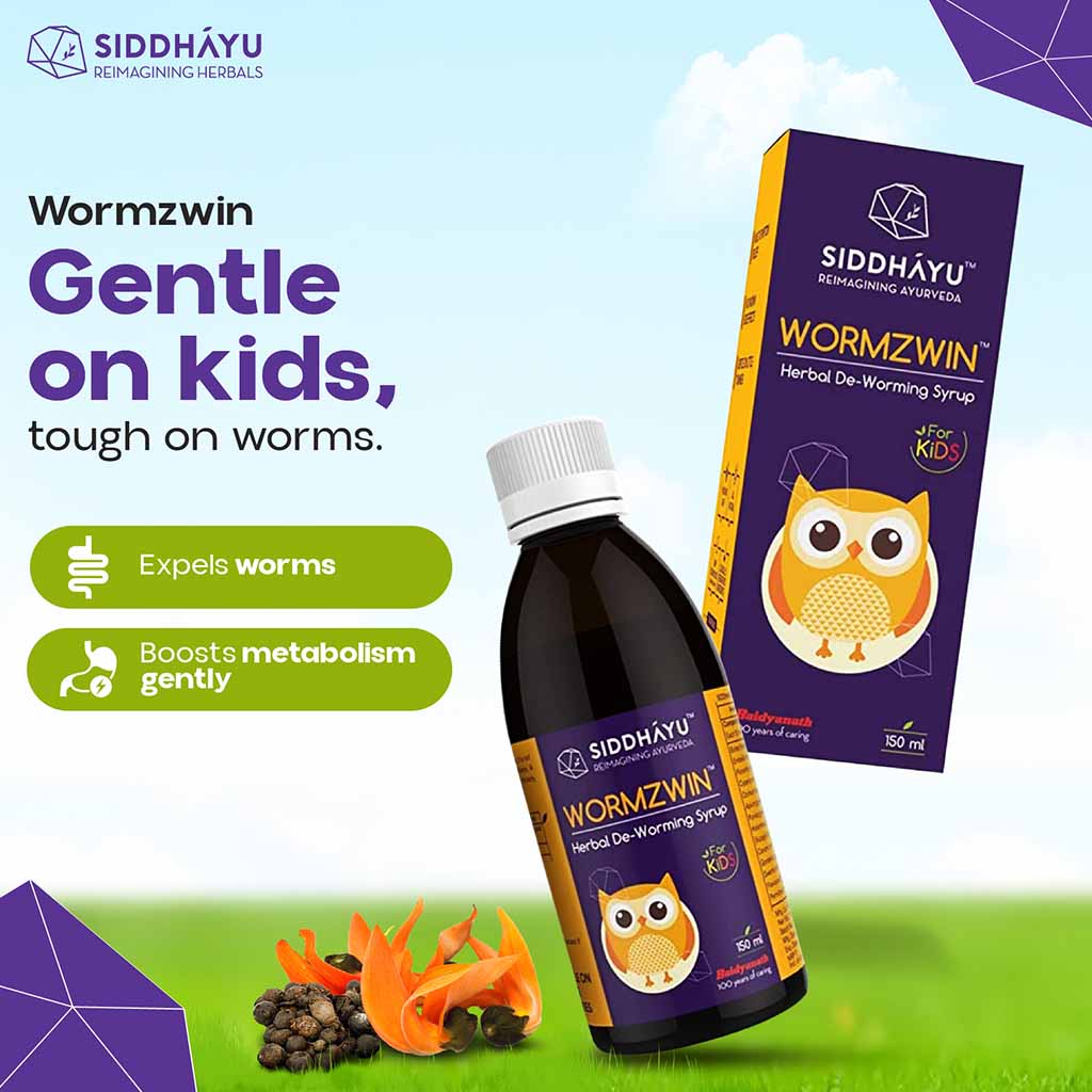 Siddhayu Wormzwin Herbal Deworming Fruit Flavored Syrup For Kids 150ml